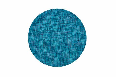 Set of 6 Fabric & Copper Round Luxe Placemats Vinyl