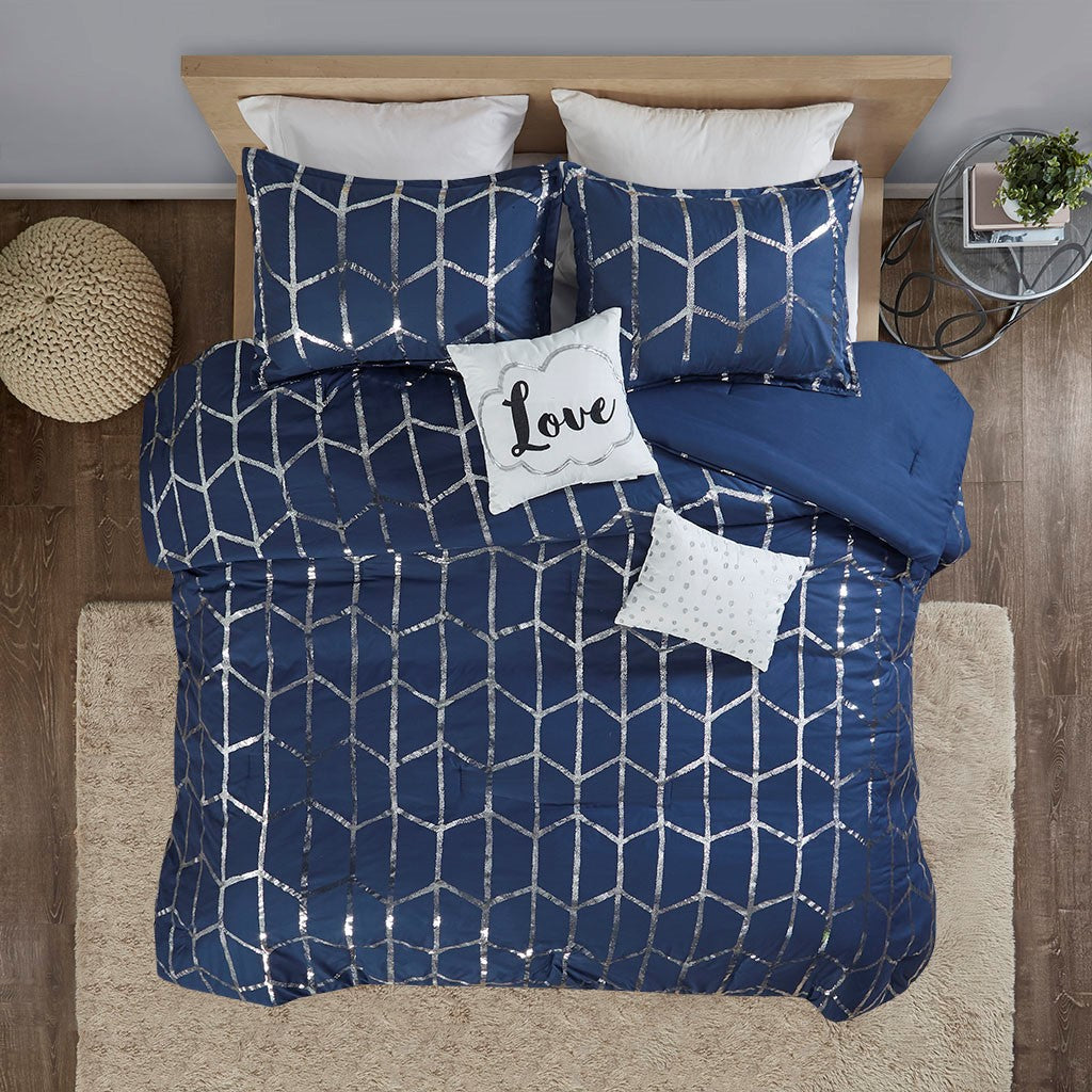 Raina Metallic Printed Comforter Set