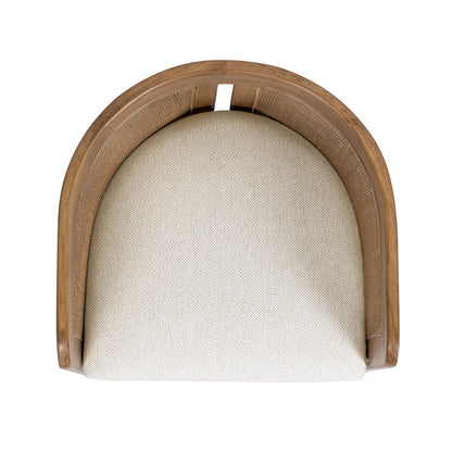 Lilith 20.5" Curved Rattan Upholstered Dining Chair