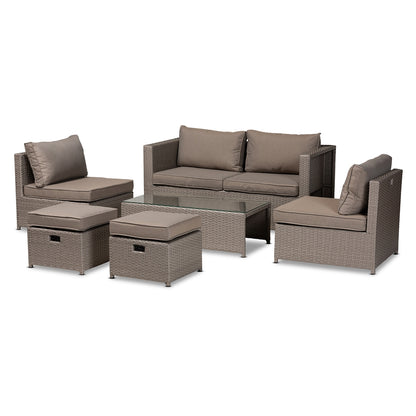MODERN | CONTEMPORARY RATTAN 6-PIECE PATIO SET