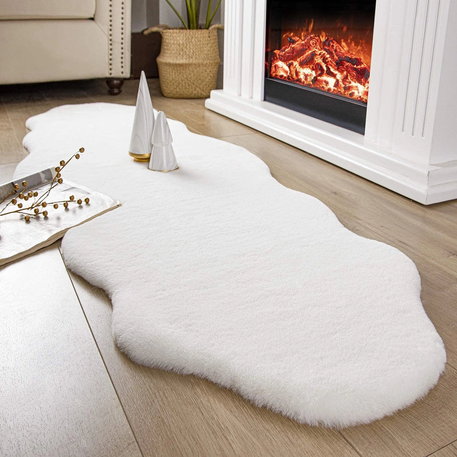 Faux Rabbit Fur Fuzzy Soft Fluffy Plush Cozy Shaggy Area Rug