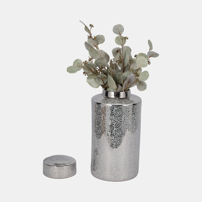 Crackle Silver Jar