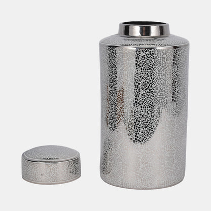 Crackle Silver Jar