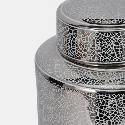 Crackle Silver Jar