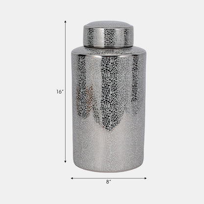 Crackle Silver Jar