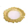 Gold Flower Shaped Chargers - Set of Four