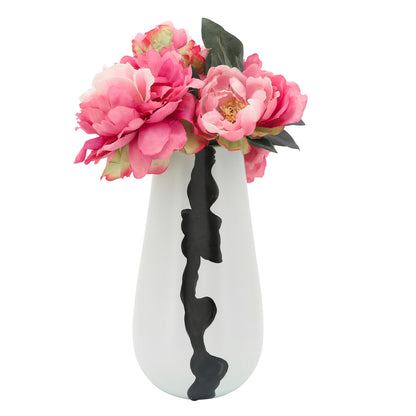 Cer, 12"h Modern Vase, White