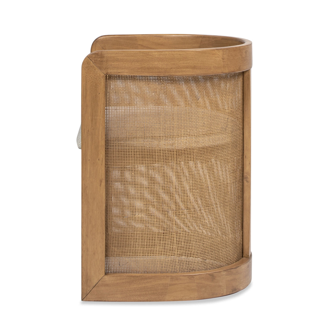 Lilith 20.5" Curved Rattan Upholstered Dining Chair