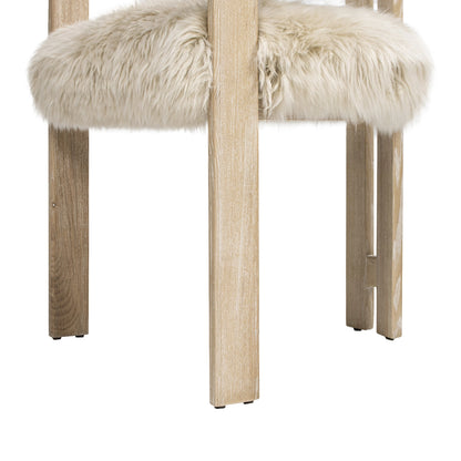 Millwick 21" Low Back Genuine Fur Dining Chair