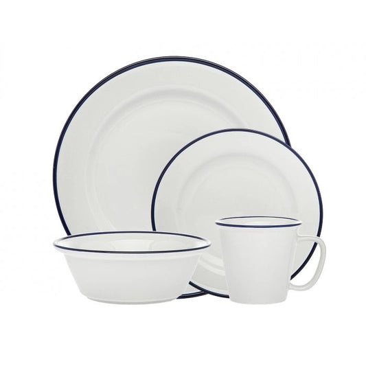 Bistro Blue Band 16 Pc Porcela