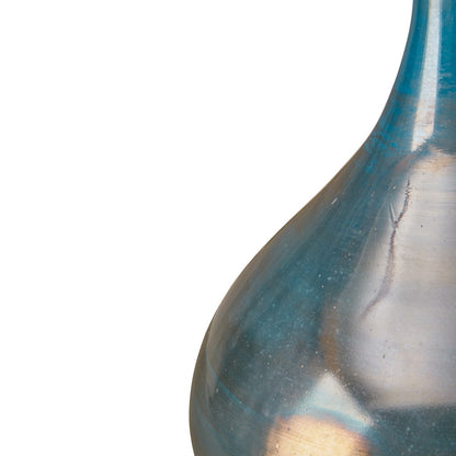 Aurora Blue and Bronze Decorative Glass Vases 3-piece set