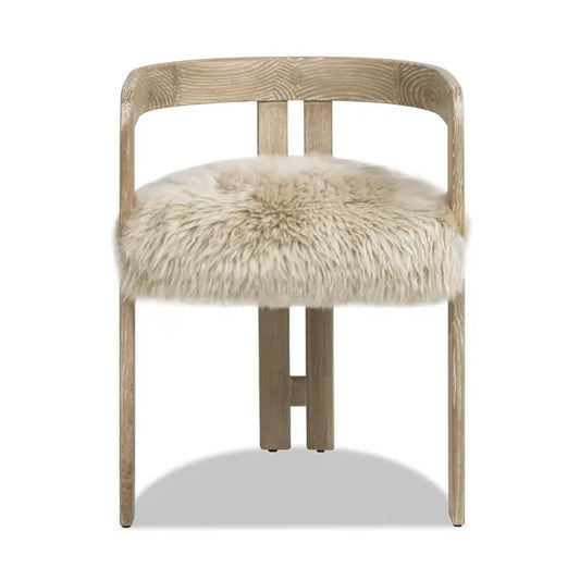 Millwick 21" Low Back Genuine Fur Dining Chair