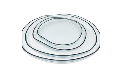 Set of 4 Organic Shaped Plates with Black Wall