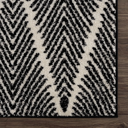 Black Diamond Pattern Area Rug