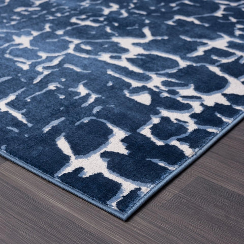 Blue Abstract Pebbles Area Rug