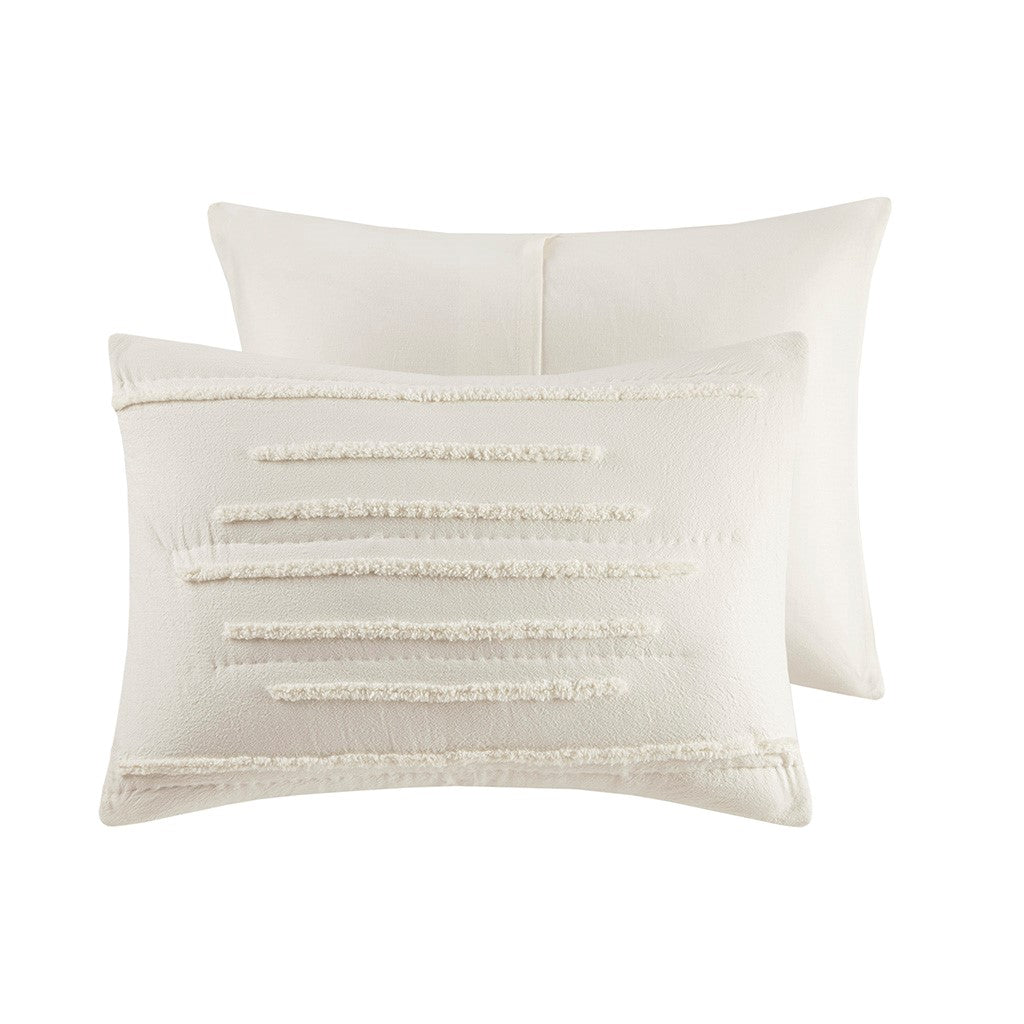 Mercer 3 Piece Cotton Quilt Set with Chenille Trims