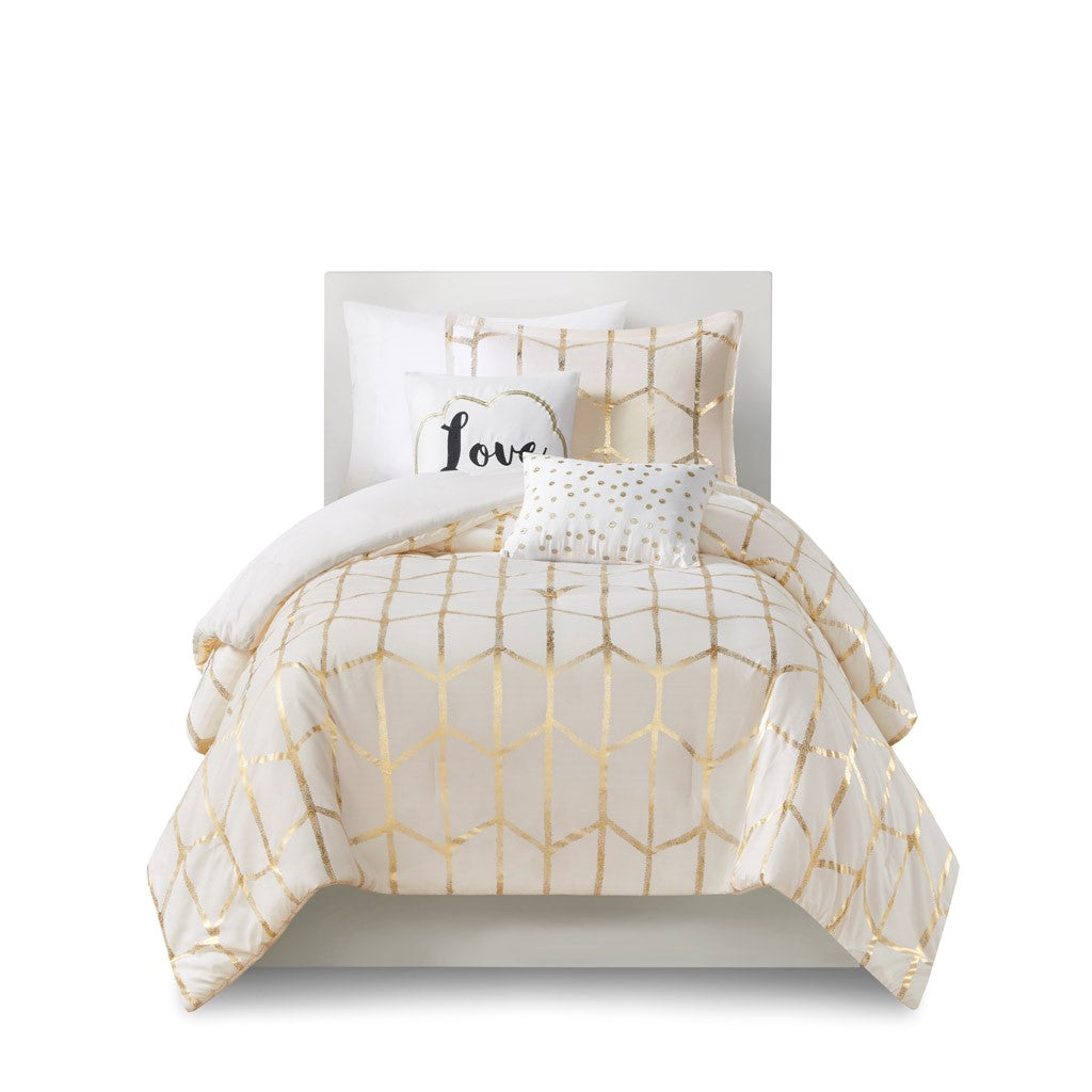 Raina Metallic Printed Comforter Set