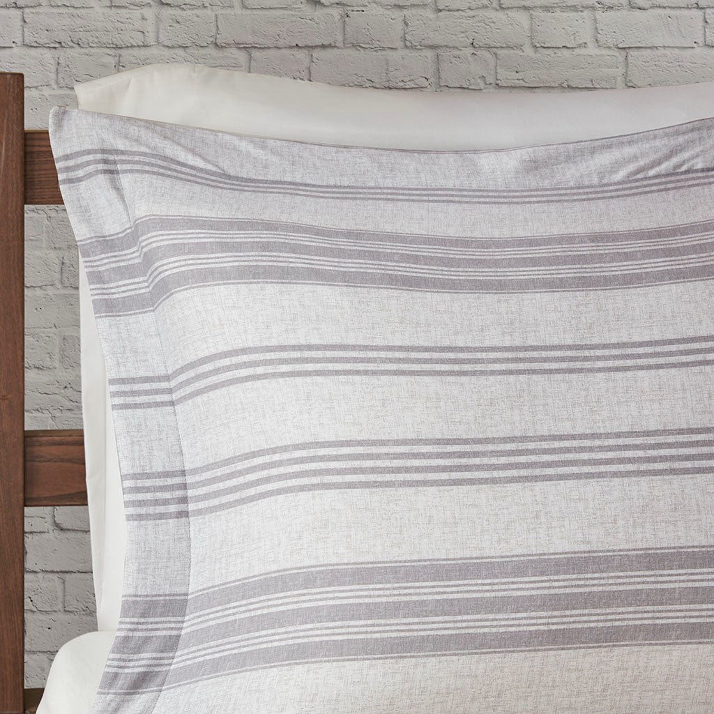 Cole Stripe Print Ultra Soft Cotton Blend Jersey Knit Duvet Cover Set
