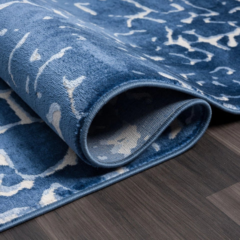 Blue Abstract Pebbles Area Rug