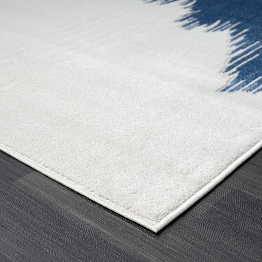 Abstract Mountain Grey Blue Area Rug