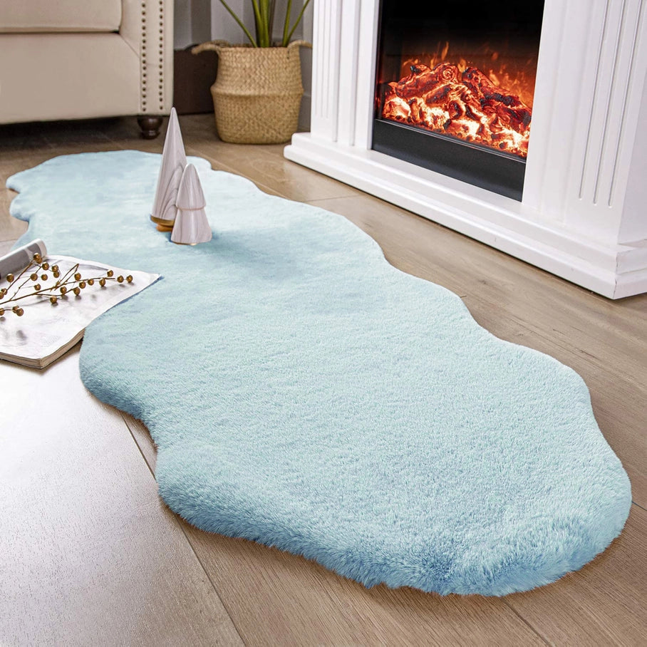 Faux Rabbit Fur Fuzzy Soft Fluffy Plush Cozy Shaggy Area Rug