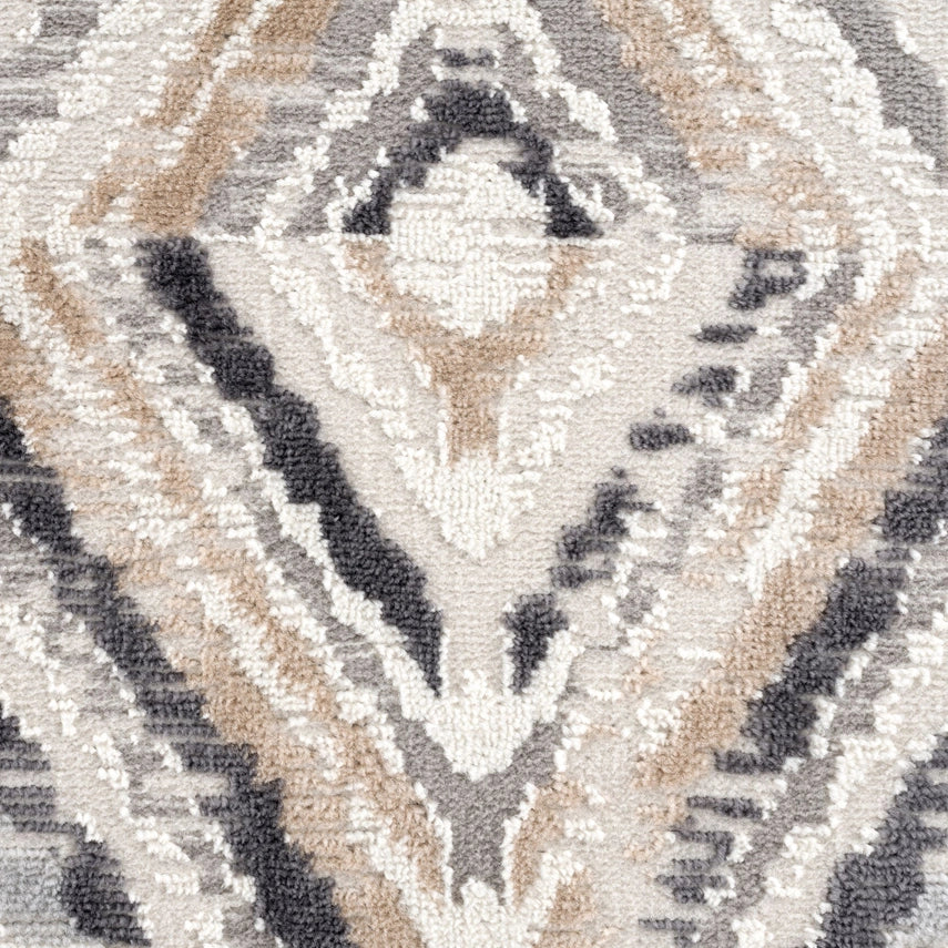 Contemporary Geometric Grey Diamond Rug