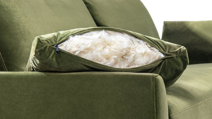 Modern Story Olive Green Velvet Sofa