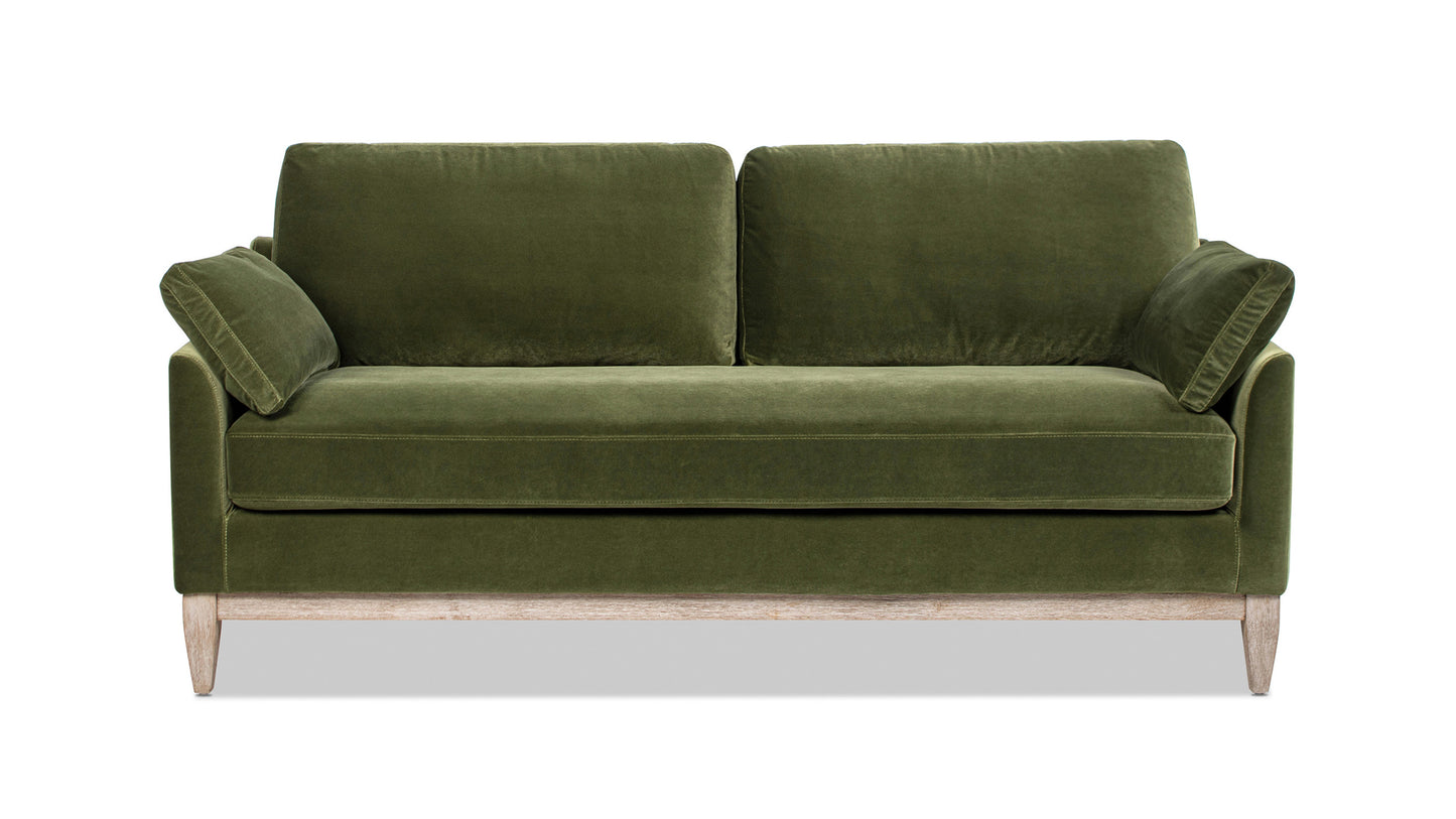 Modern Story Olive Green Velvet Sofa