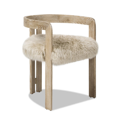 Millwick 21" Low Back Genuine Fur Dining Chair