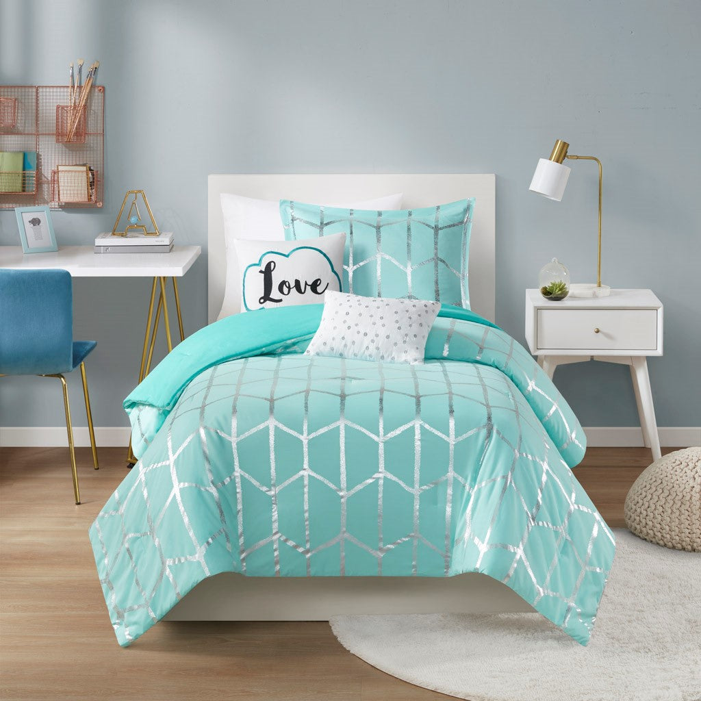 Raina Metallic Printed Comforter Set