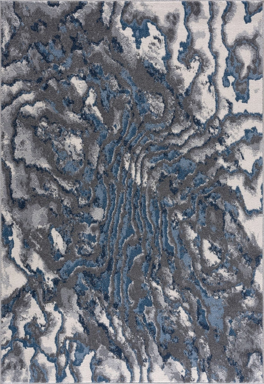 Mist Abstract Blue Grey Area Rug