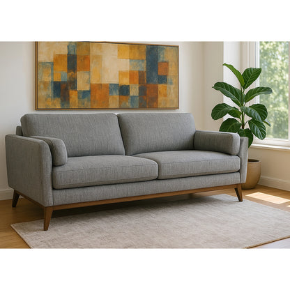 Black & Ivory Chenille Tweed Sofa