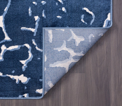 Blue Abstract Pebbles Area Rug