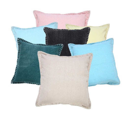 Birch Embroidered Border Throw Pillow