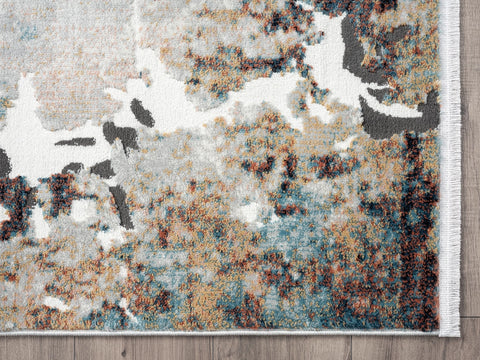 Azure Contemporary Warm Distressed Rug