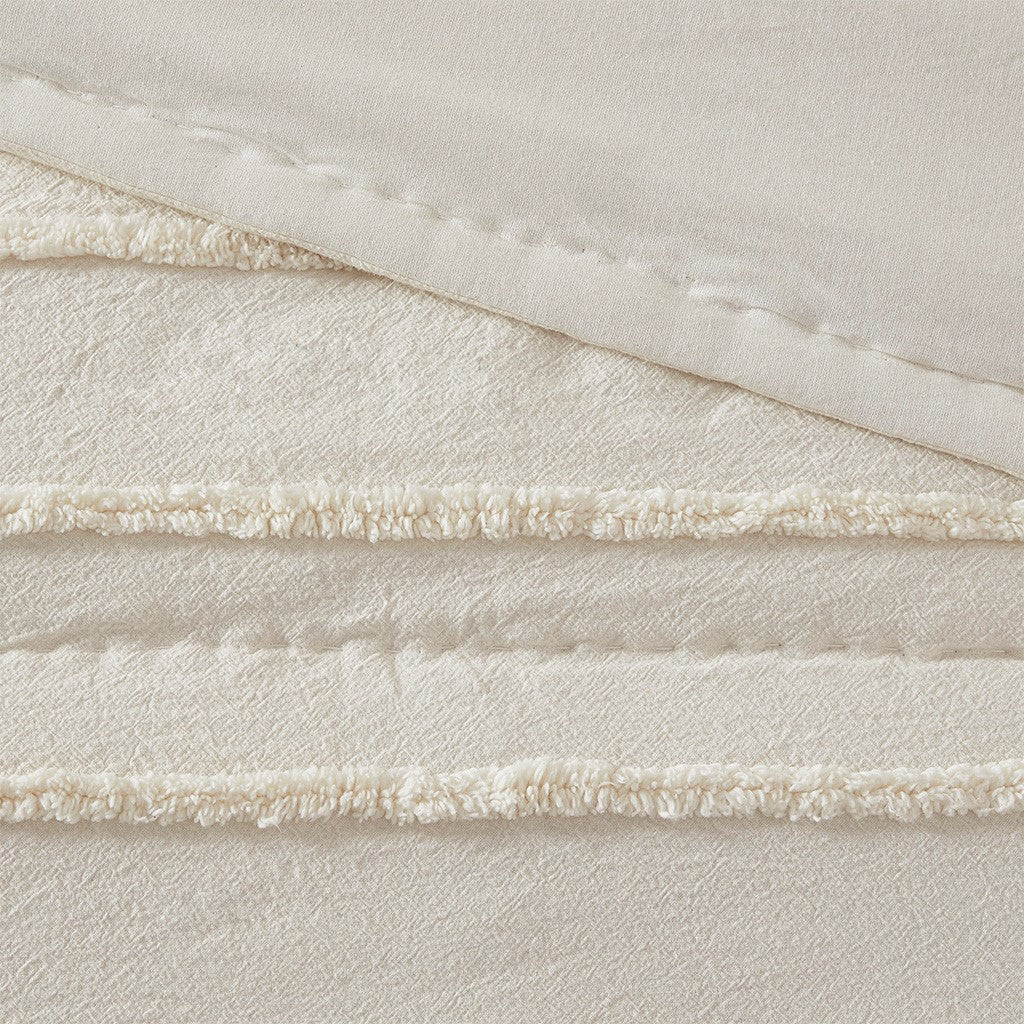 Mercer 3 Piece Cotton Quilt Set with Chenille Trims