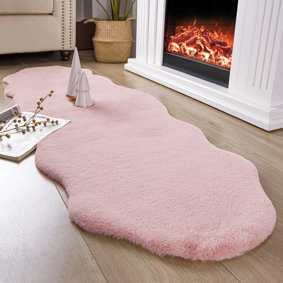 Faux Rabbit Fur Fuzzy Soft Fluffy Plush Cozy Shaggy Area Rug