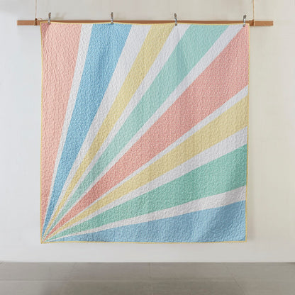 Rory Rainbow Sunburst Reversible Cotton Quilt Set with Throw Pillow