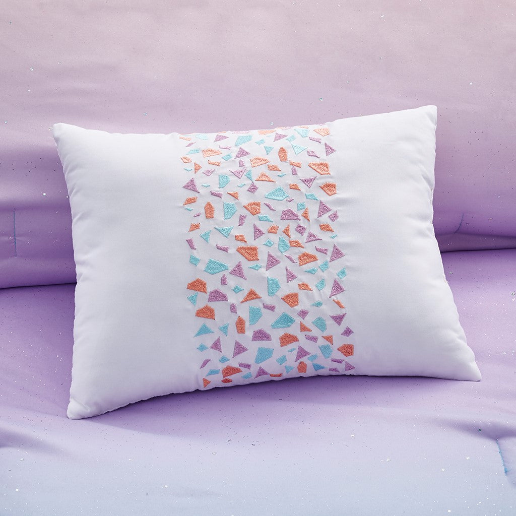 Glimmer Metallic Glitter Printed Reversible Comforter Set