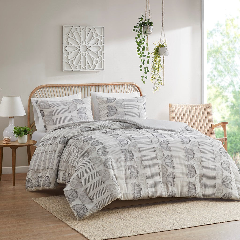 Astoria 3 Piece Clip Jacquard Duvet Cover Set