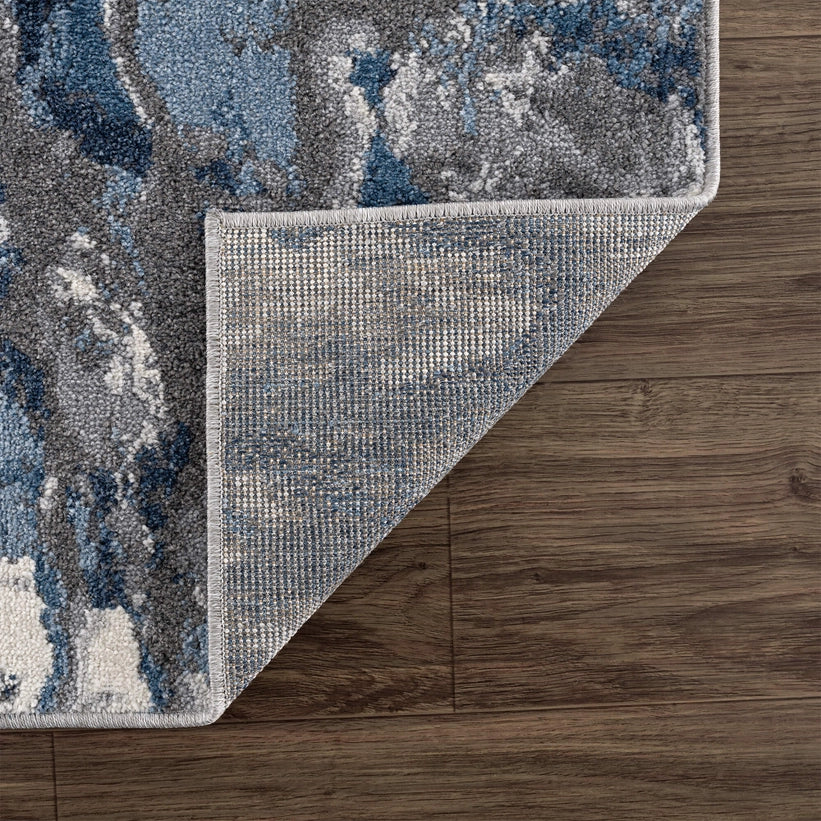 Mist Abstract Blue Grey Area Rug