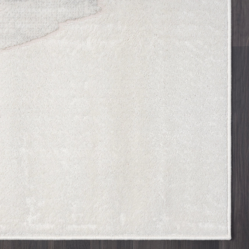 Abstract Mountain Grey Blue Area Rug