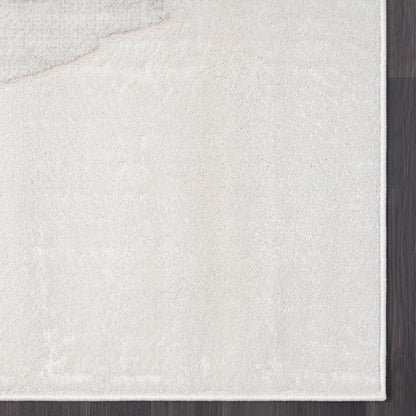 Abstract Mountain Grey Blue Area Rug