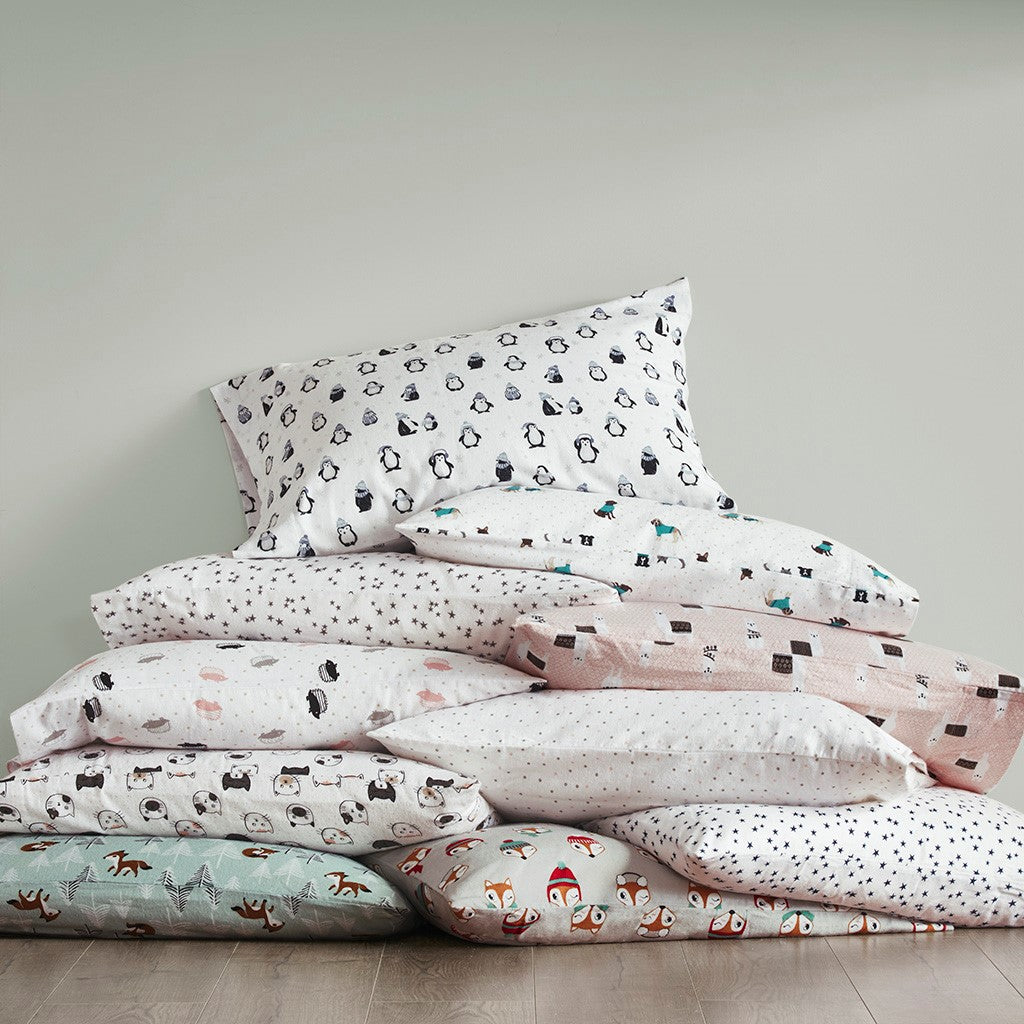 Pink Llamas Cozy Soft Cotton Flannel Printed Sheet Set