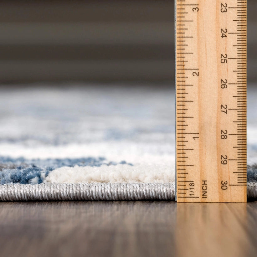 Mist Abstract Blue Grey Area Rug