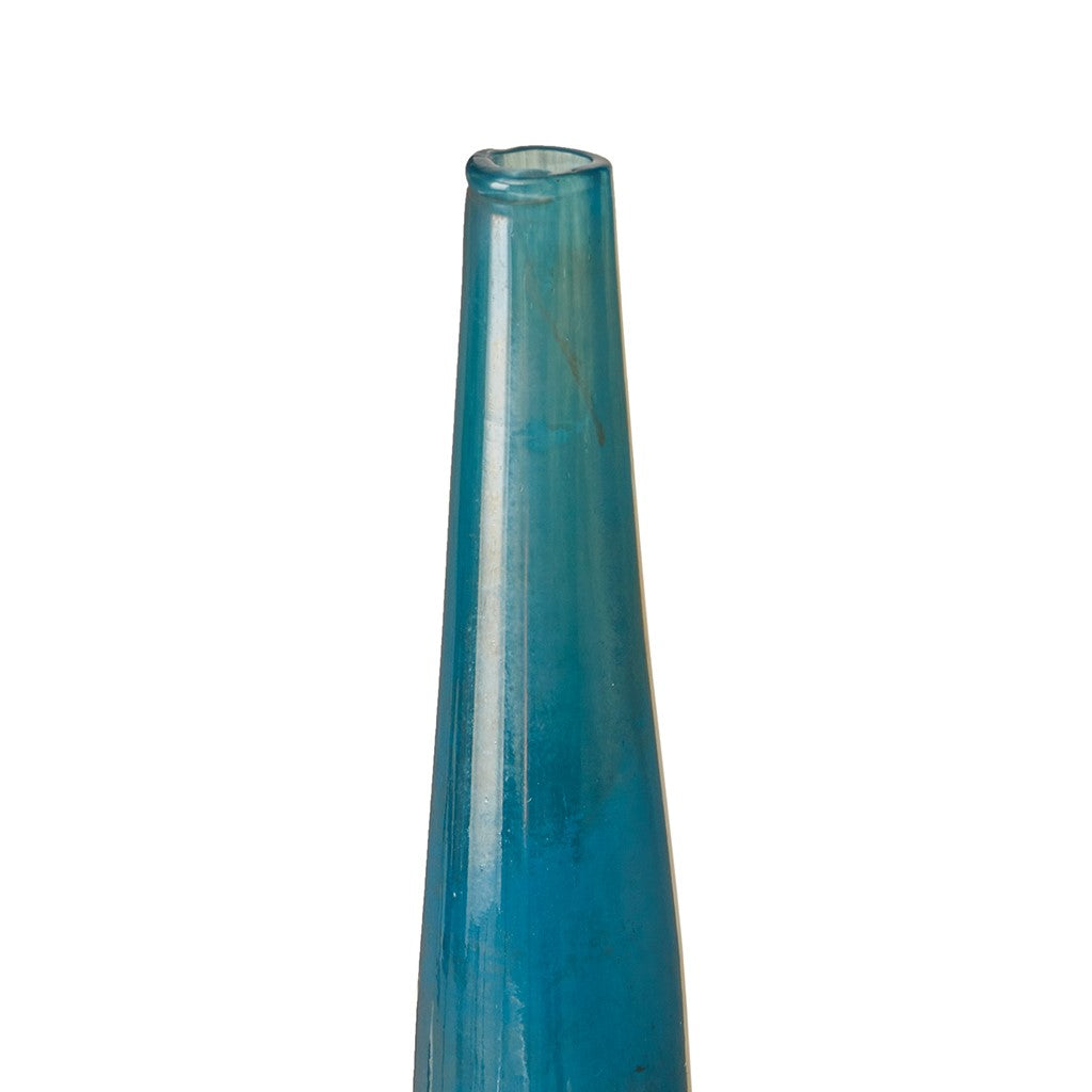 Aurora Blue and Bronze Decorative Glass Vases 3-piece set