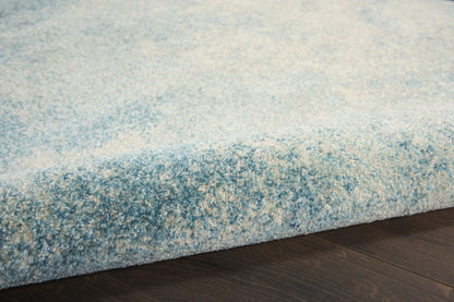 Light Blue and Ivory Abstract Sky Runner Rug