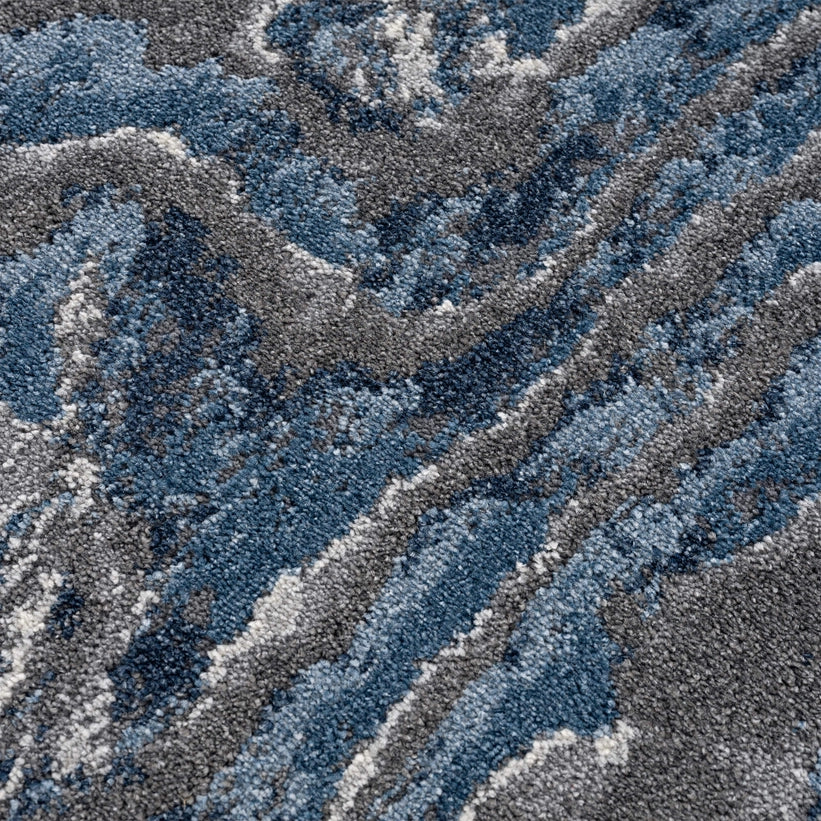 Mist Abstract Blue Grey Area Rug