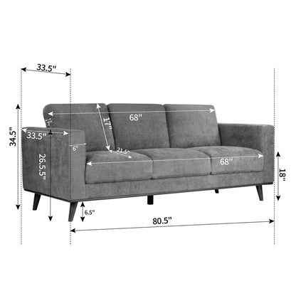 Bishop Brown Twill Fabric Sofa