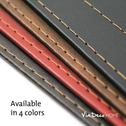 Set of 6 Placemats Classic Luxe Faux Leather & Copper